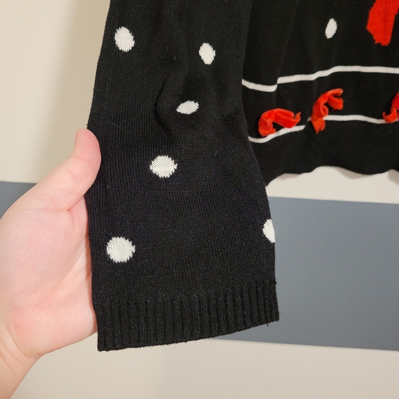 Xhilaration Christmas Cat Wreath and Bows Sweater Size XL - Picture 5 of 11